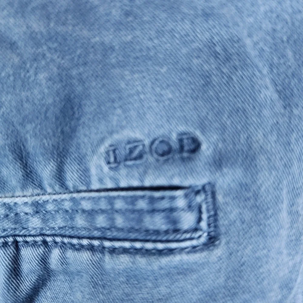 Izod Saltwater Chino Shorts Mens 40 Blue Stretch‎ Cotton Blend 9.5 Inseam